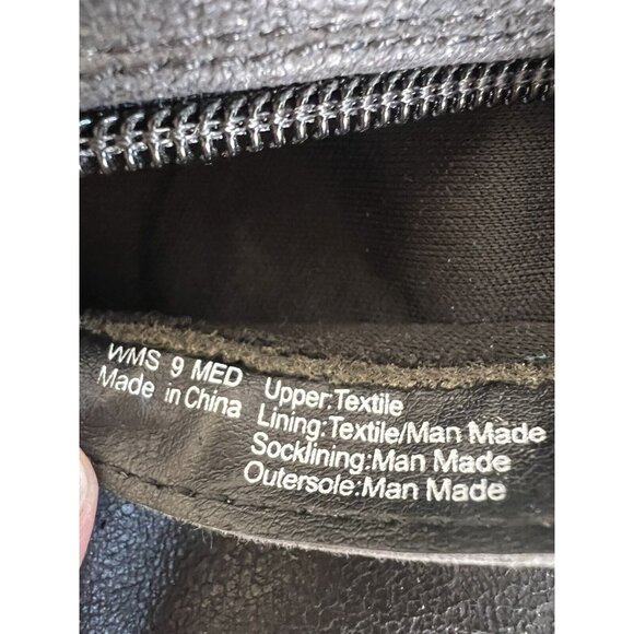 So Sled Women's Boots Over The Knee Sz 9 Black Tall Riding Vegan Lug Sole - Picture 9 of 11